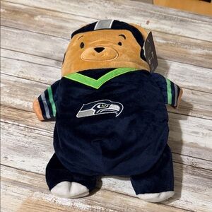 Plush Bear in Navy Football Outfit